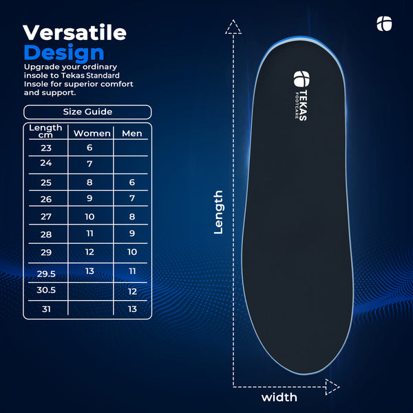 Tekas Arch support Flat Feet Orthotic Custome Insole | Pair of 1