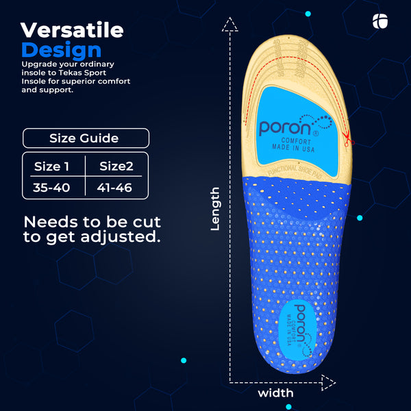 Tekas Sports Insole with Padding grip & Arch support | Pair of 1