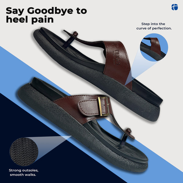 Tekas Men's Ortho PU Padding Maple Cushion Footwear with arch support